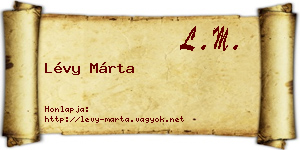 Lévy Márta névjegykártya