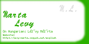 marta levy business card